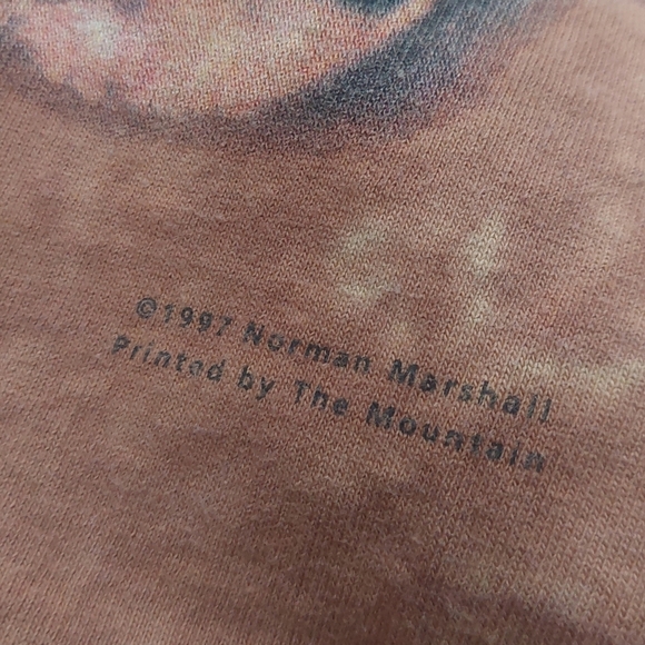 2XL Vintage 1997 The MOUNTAIN Tee Tribal Native AMERICAN Leather Tag - Picture 2 of 4